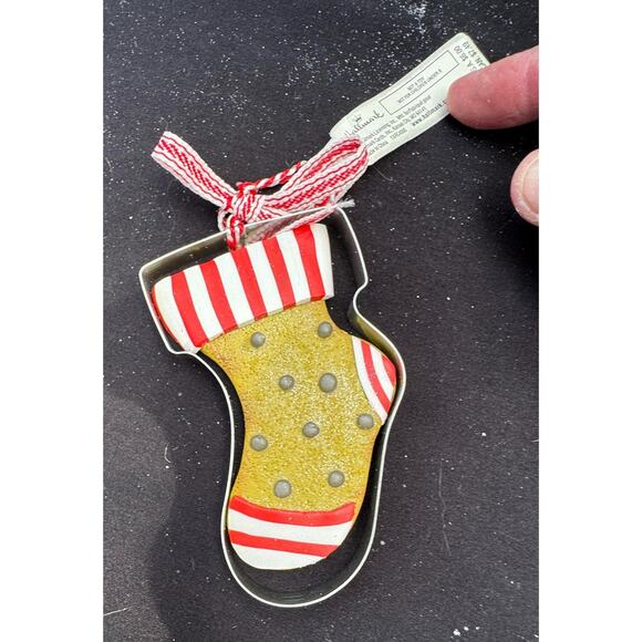 Hallmark Gingerbread Christmas Stocking Cookie Cutter Iced Christmas Ornament - Picture 2 of 6